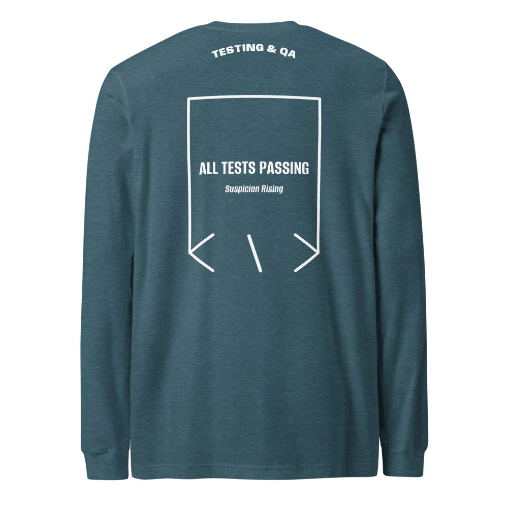 All Tests Passing — Heather Deep Teal White back mockup