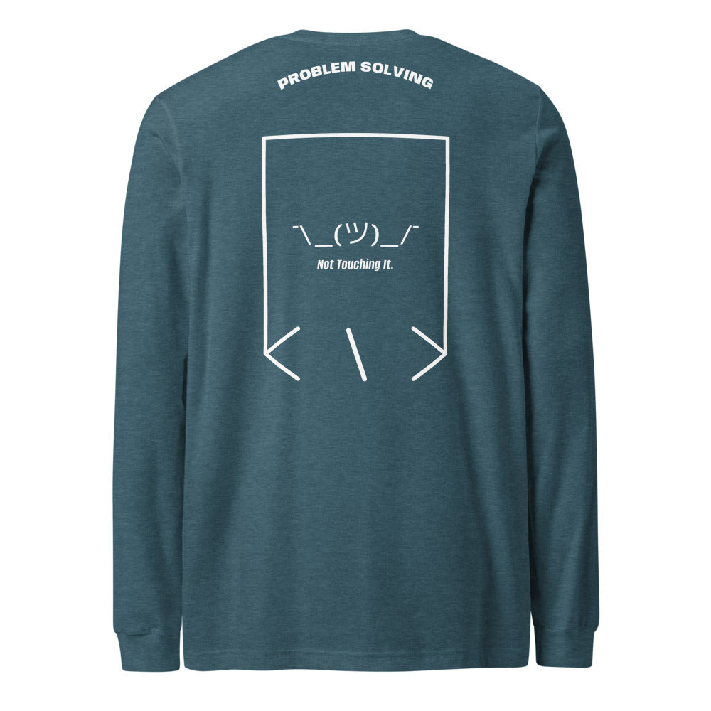 ¯\_(ツ)_/¯ — Heather Deep Teal White back mockup