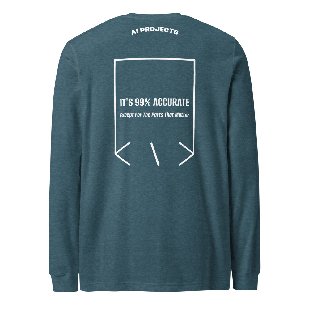 It's 99% Accurate — Heather Deep Teal White back mockup