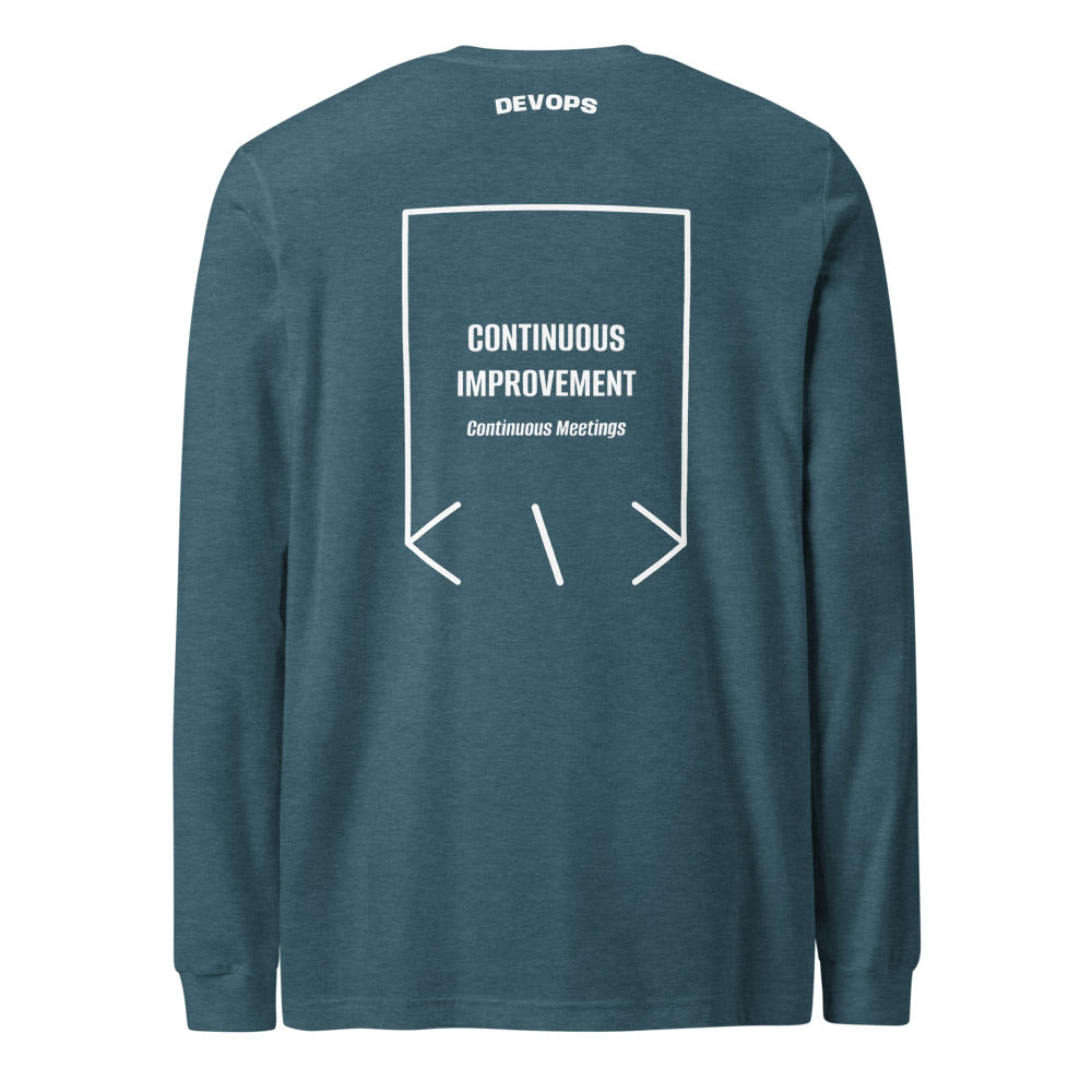 Continuous Improvement — Heather Deep Teal White back mockup