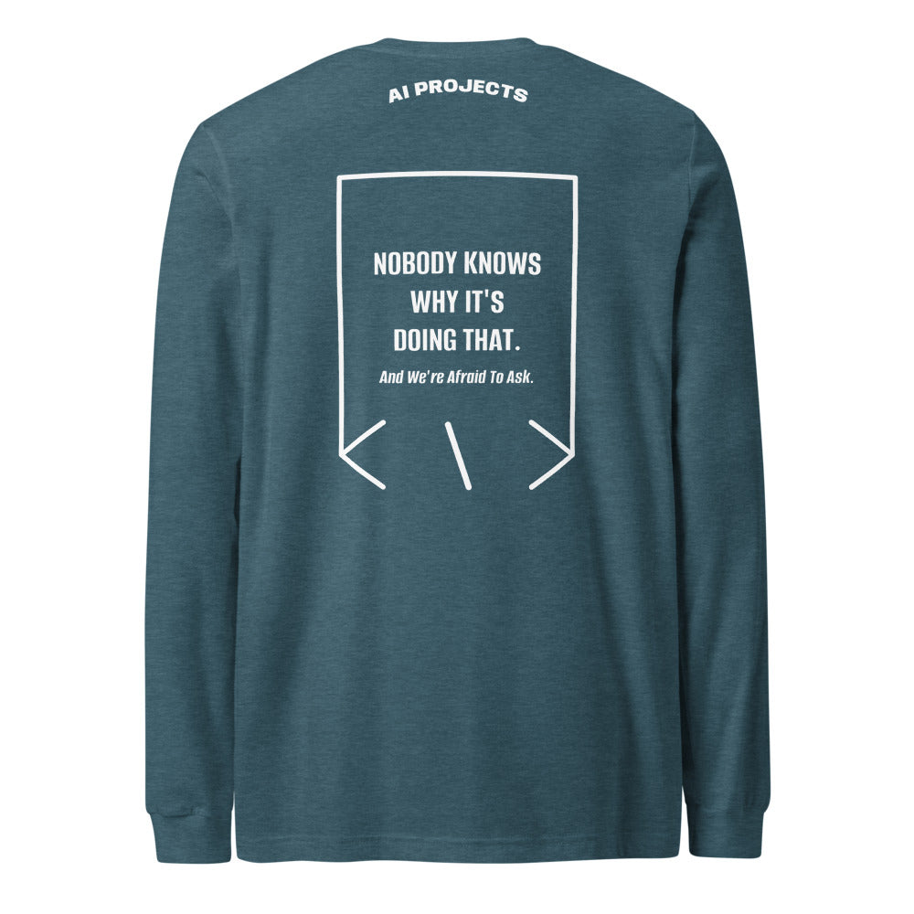 Nobody Knows Why It's Doing That. — Heather Deep Teal White back mockup