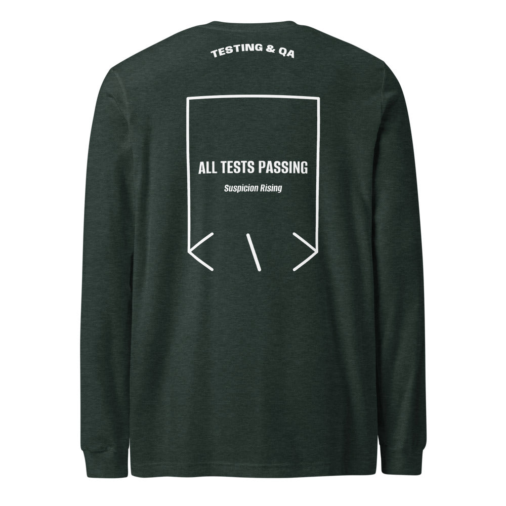 All Tests Passing — Heather Forest White back mockup