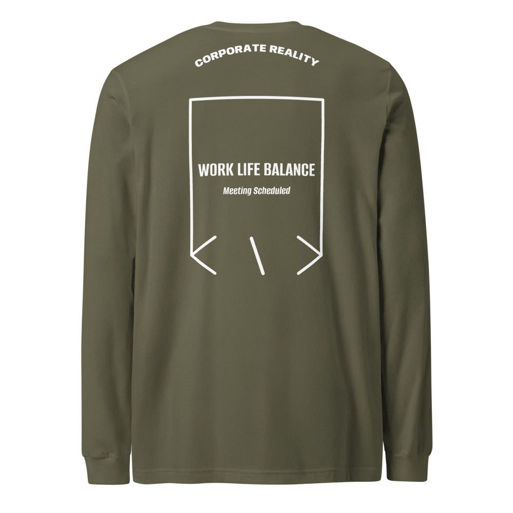 Work Life Balance — Military Green White back mockup