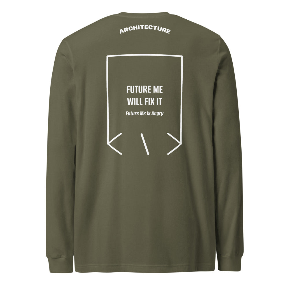 Future Me Will Fix It — Military Green White back mockup