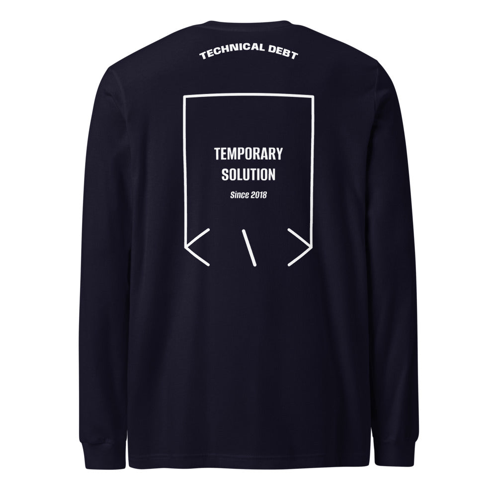 Temporary Solution — Navy White back mockup