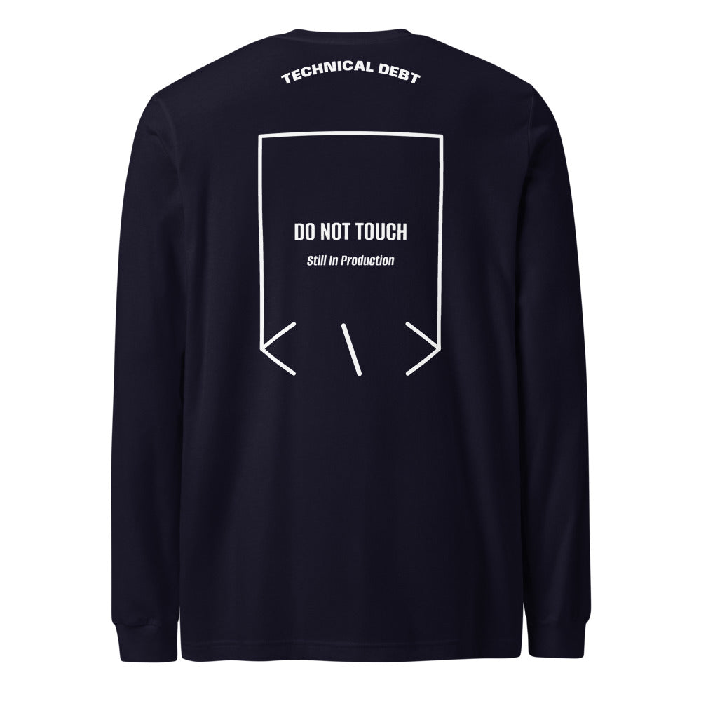 Do Not Touch — Navy White back mockup