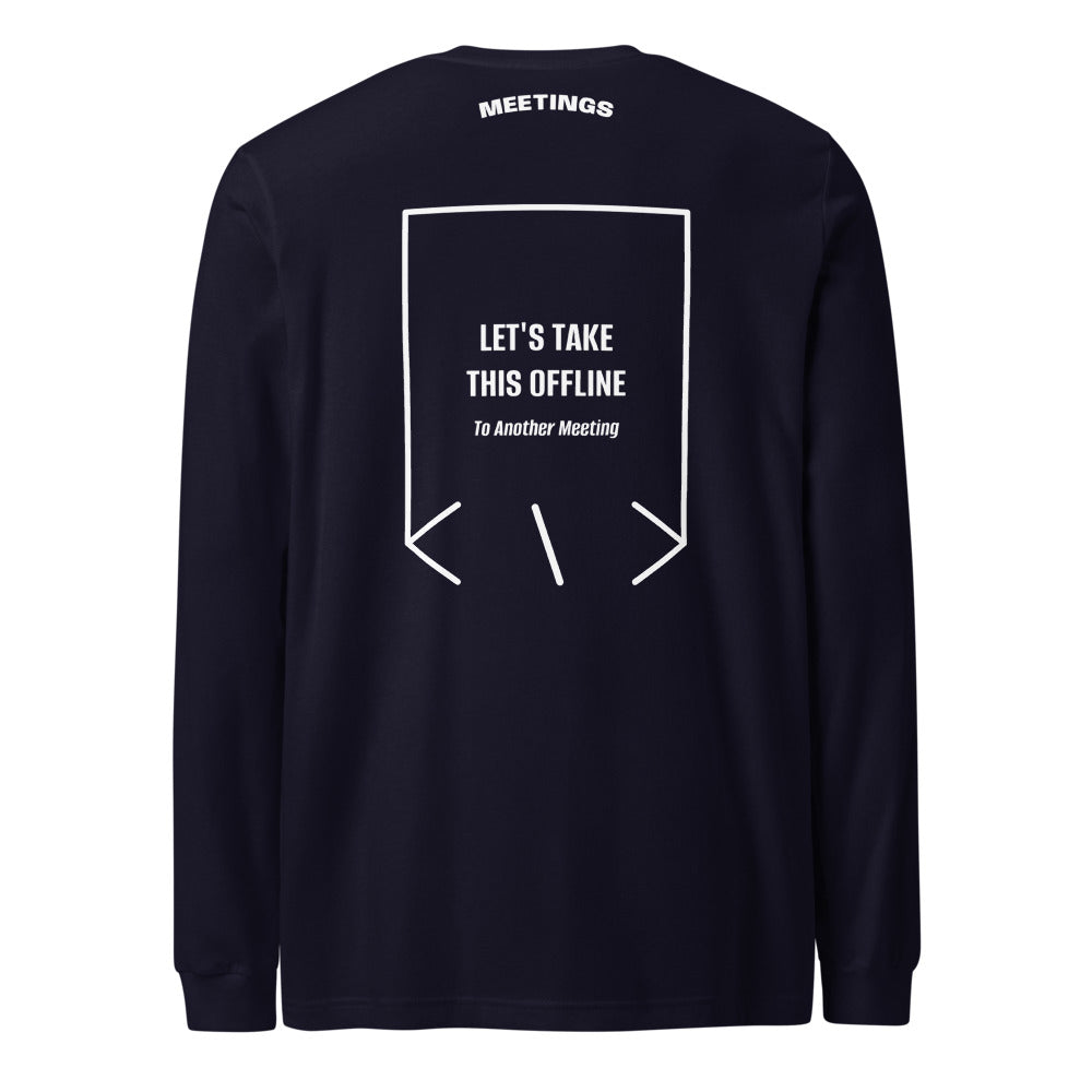Let's Take This Offline — Navy White back mockup