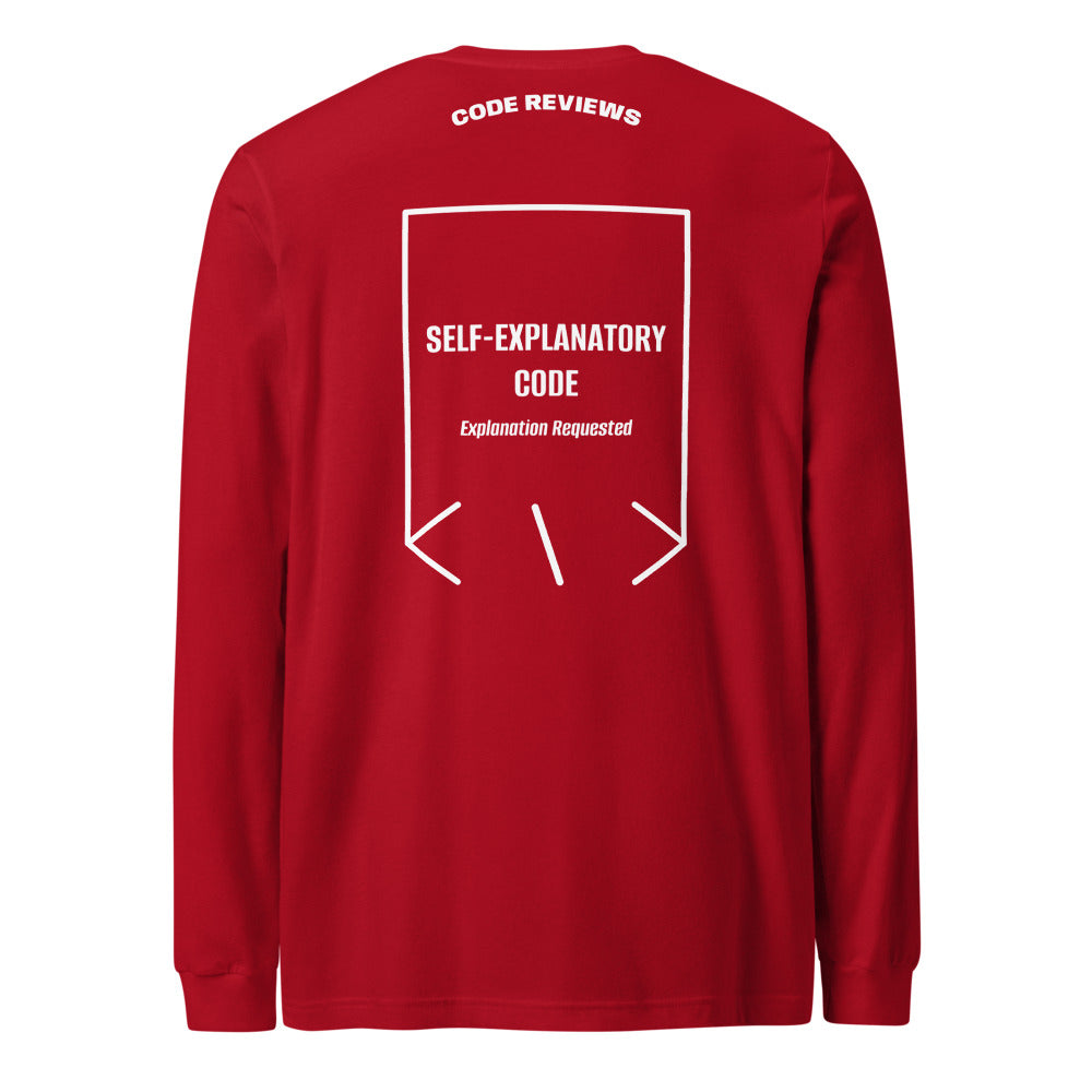 Self-Explanatory Code — Red White back mockup