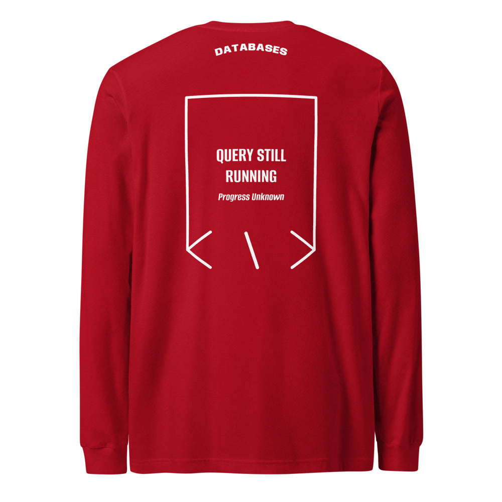 Query Still Running — Red White back mockup