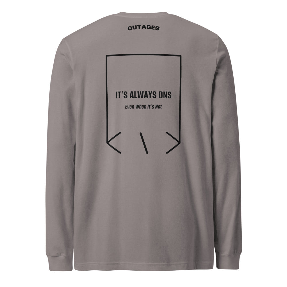 It's Always DNS — Storm Black back mockup