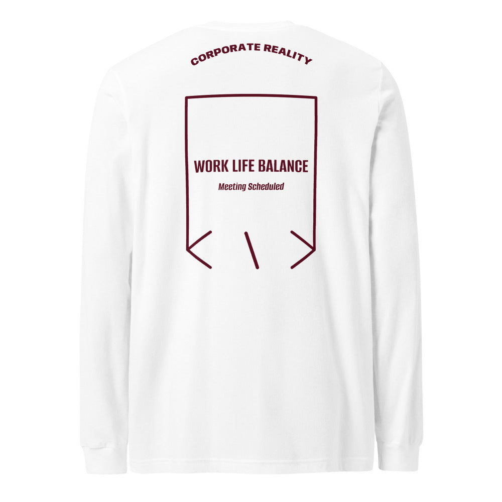 Work Life Balance — White Maroon back mockup
