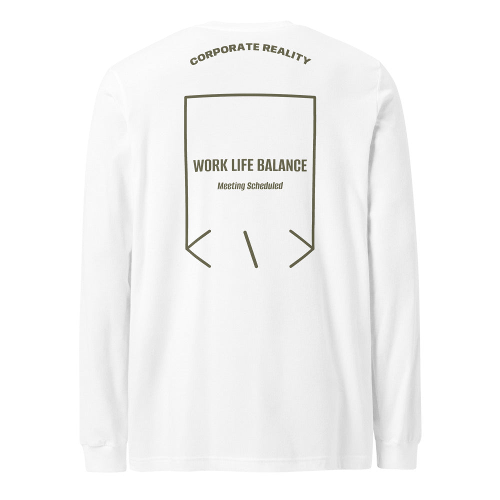 Work Life Balance — White Military Green back mockup