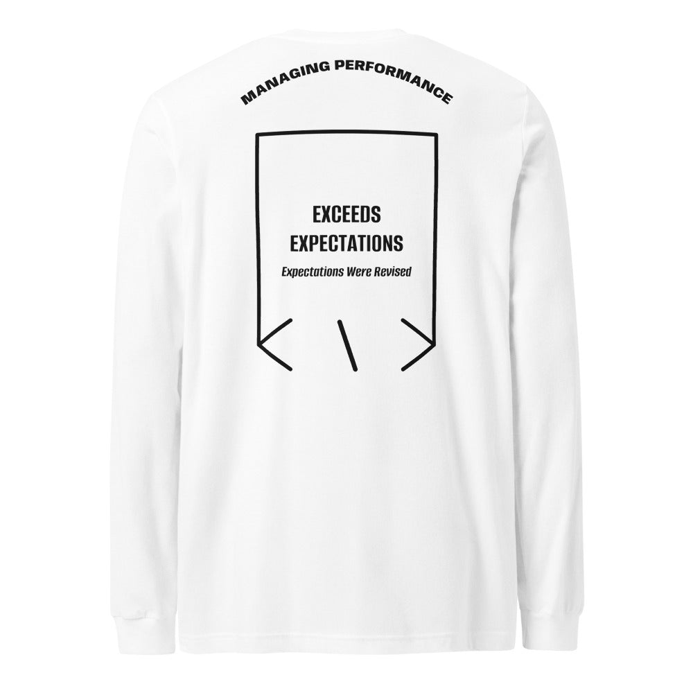 Exceeds Expectations — White Black back mockup