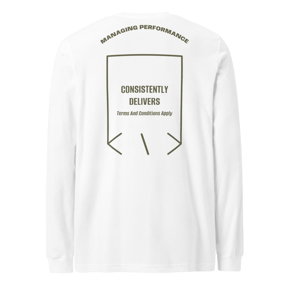 Consistently Delivers — White Military Green back mockup