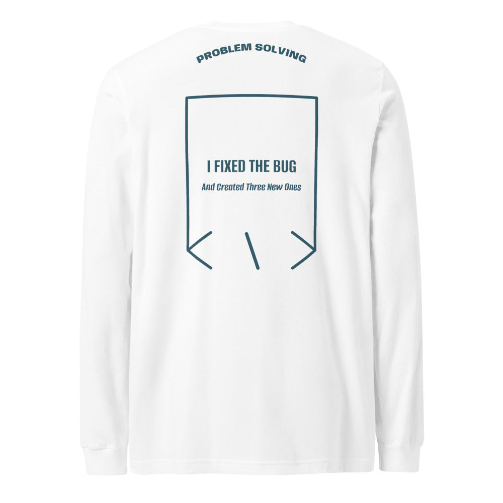 I Fixed The Bug — White Heather Deep Teal back mockup