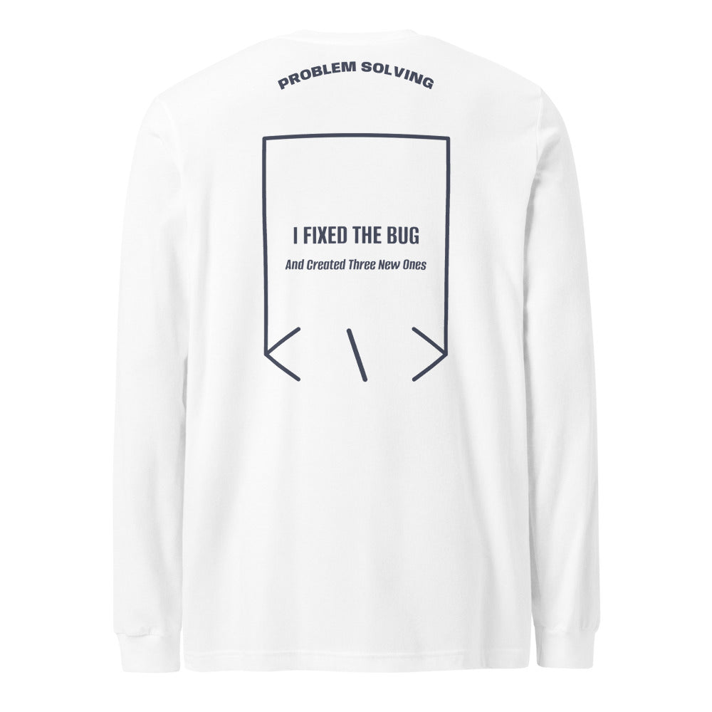 I Fixed The Bug — White Heather Navy back mockup