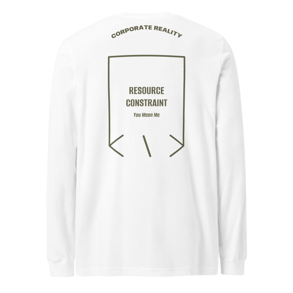 Resource Constraint — White Military Green back mockup