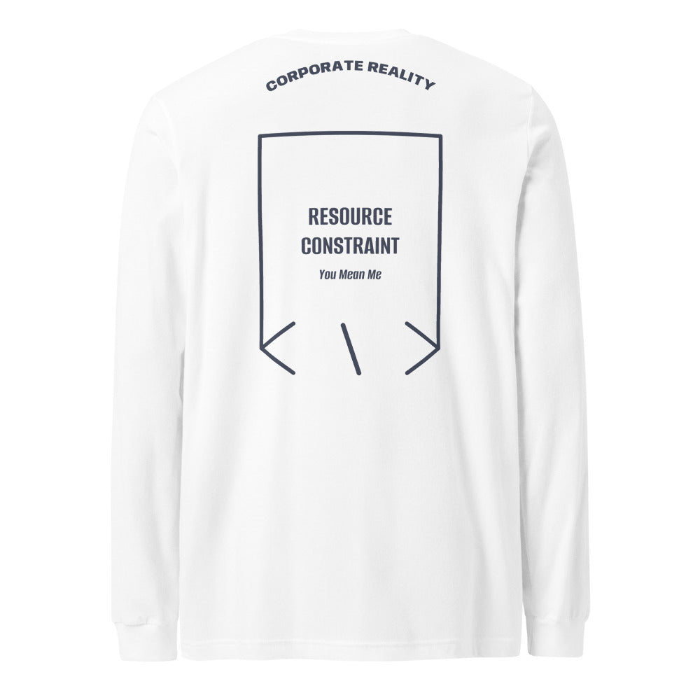 Resource Constraint — White Heather Navy back mockup