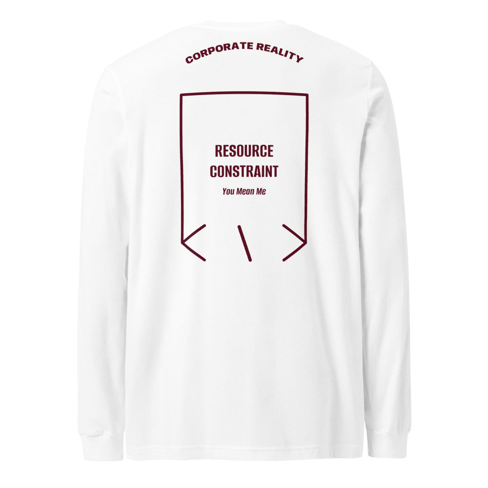 Resource Constraint — White Maroon back mockup