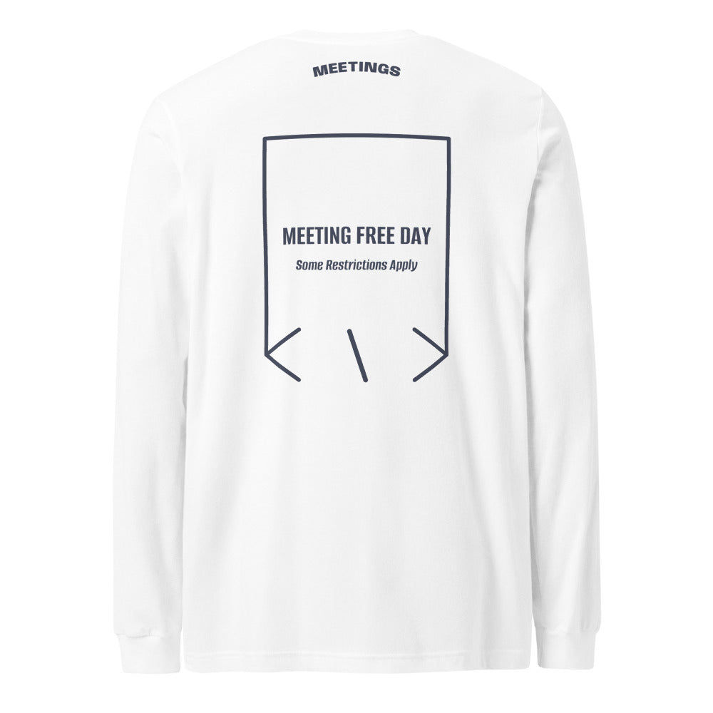 Meeting Free Day — White Heather Navy back mockup