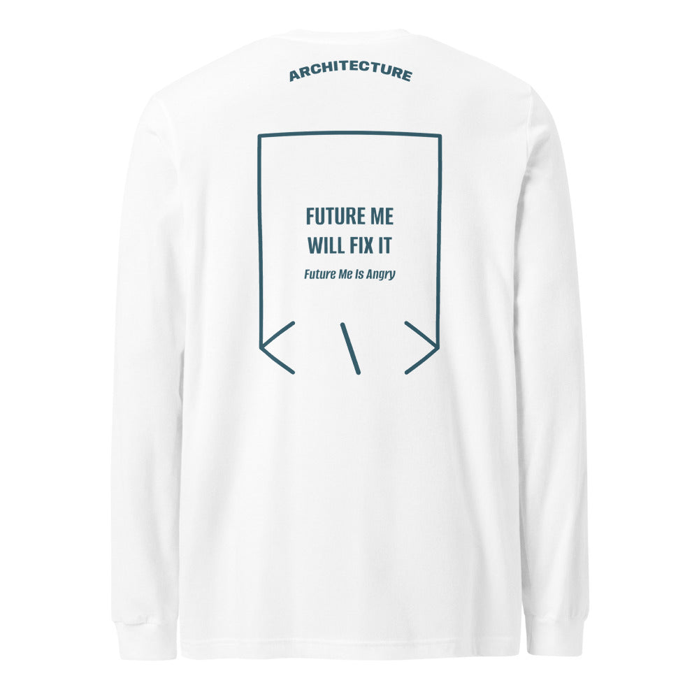 Future Me Will Fix It — White Heather Deep Teal back mockup