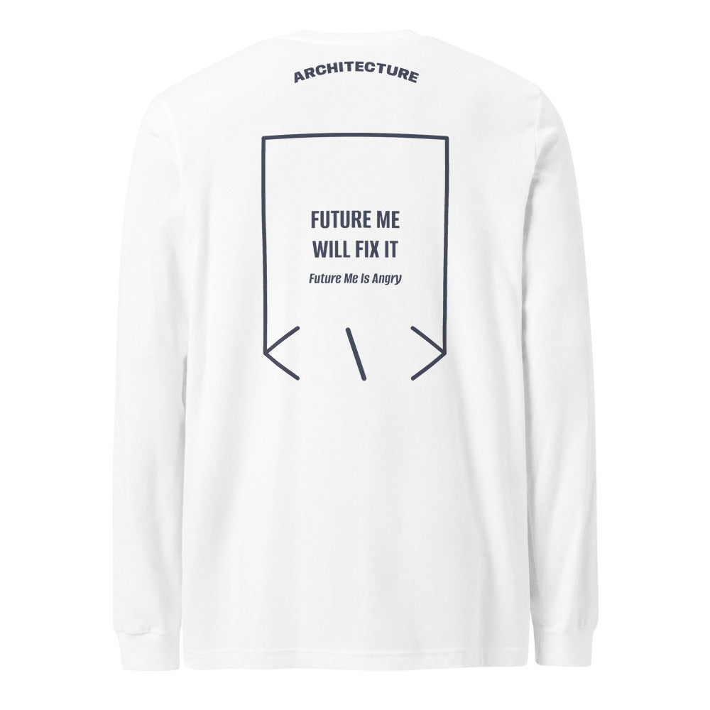 Future Me Will Fix It — White Heather Navy back mockup