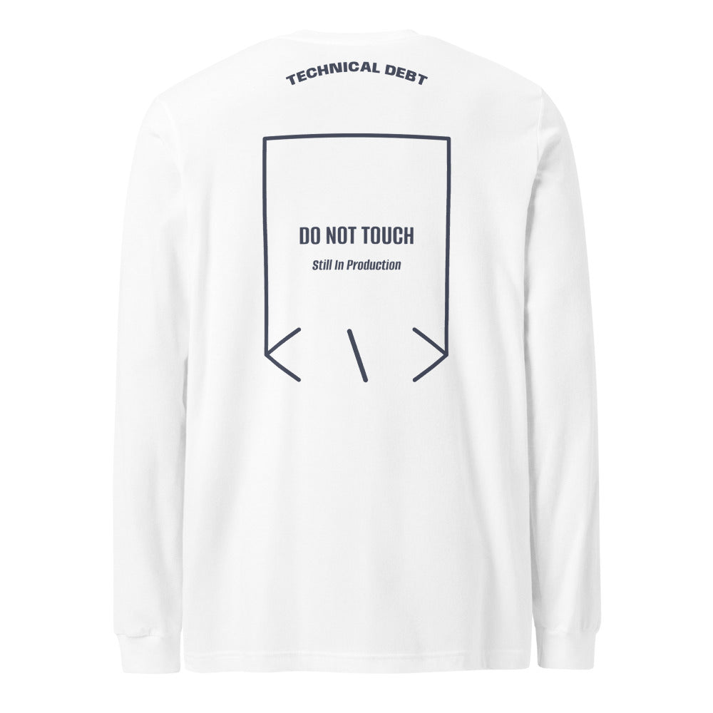 Do Not Touch — White Heather Navy back mockup