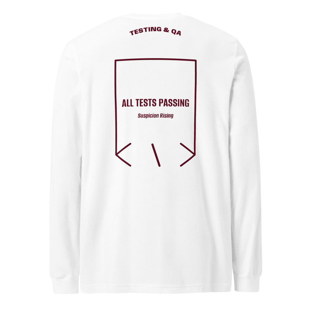 All Tests Passing — White Maroon back mockup