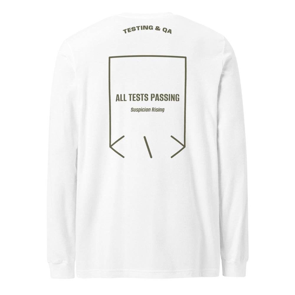 All Tests Passing — White Military Green back mockup
