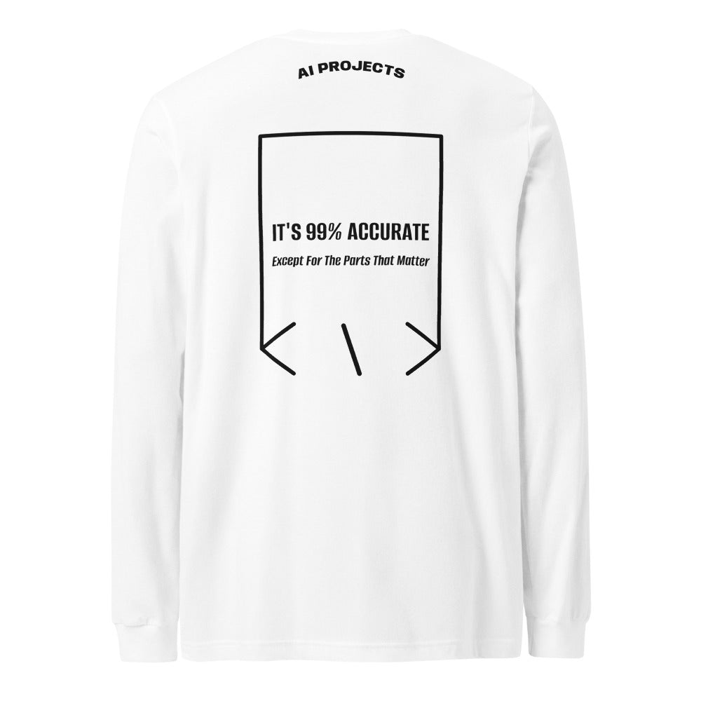 It's 99% Accurate — White Black back mockup