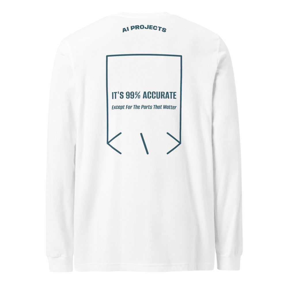 It's 99% Accurate — White Heather Deep Teal back mockup