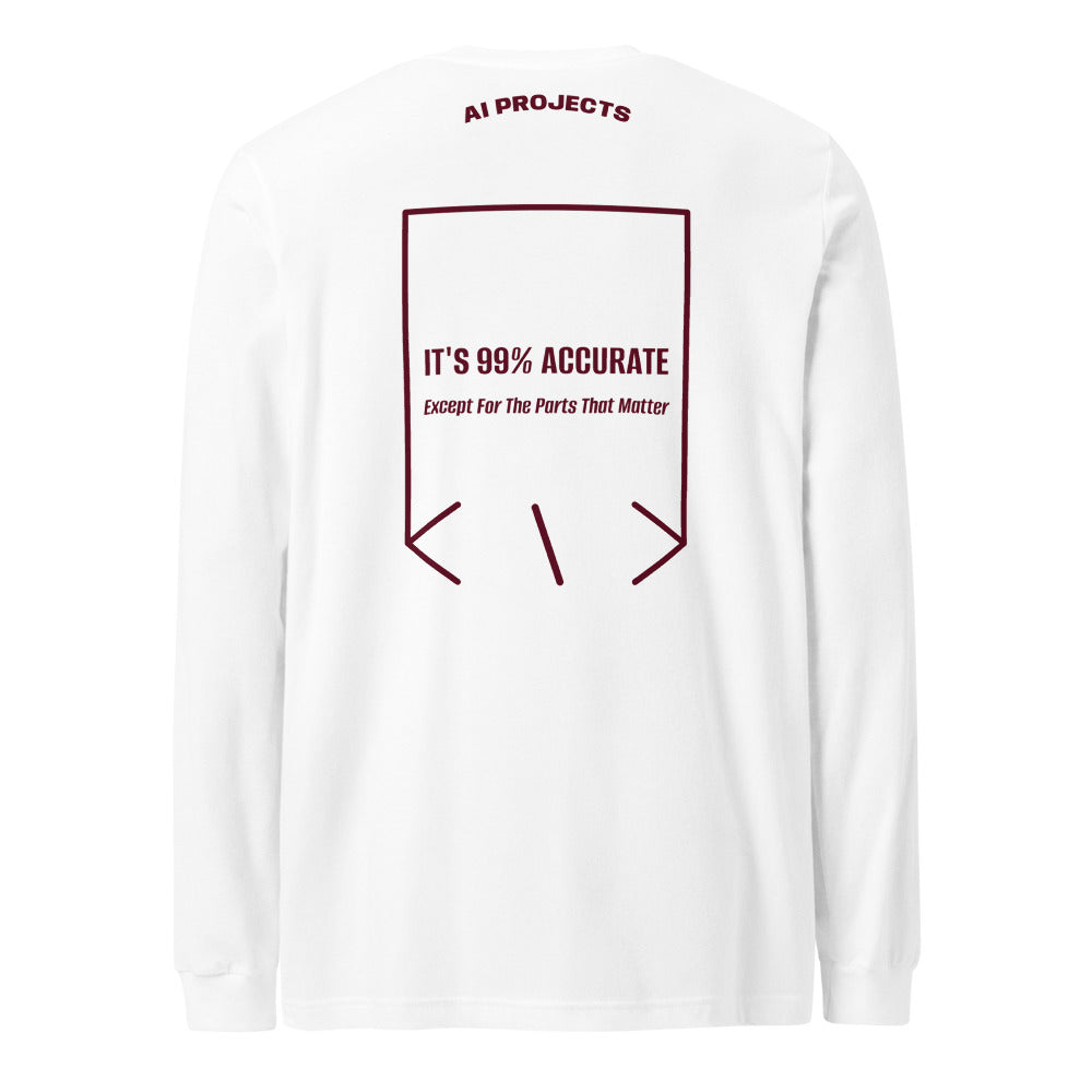 It's 99% Accurate — White Maroon back mockup