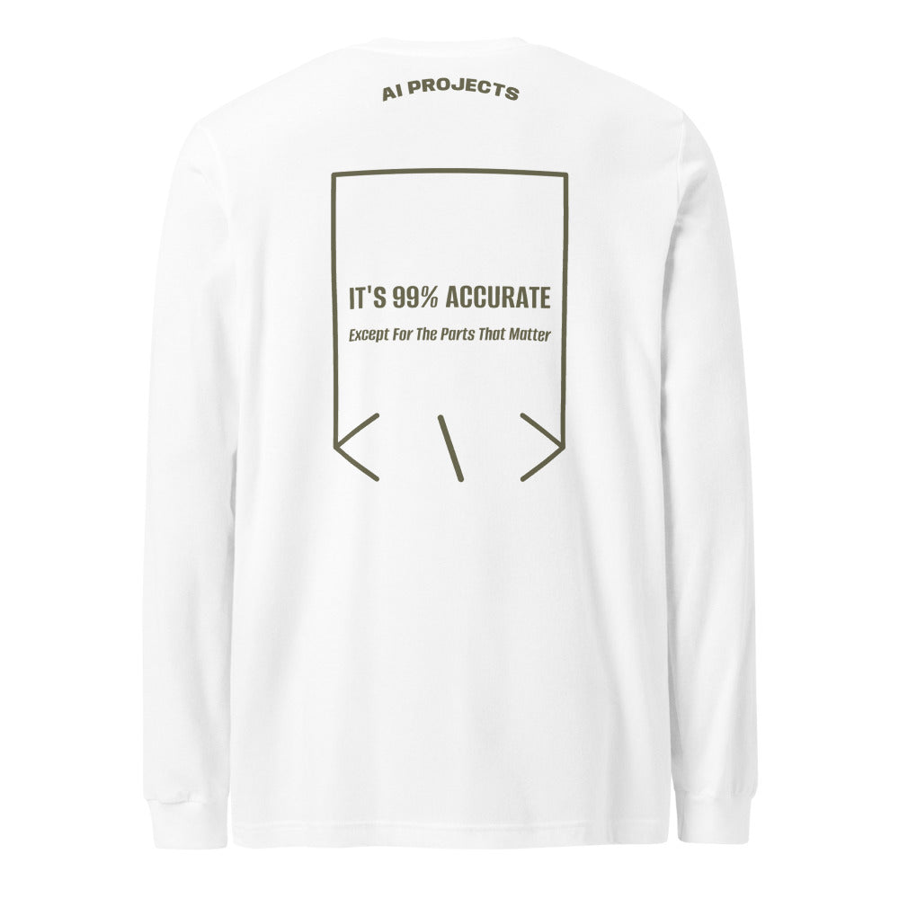 It's 99% Accurate — White Military Green back mockup