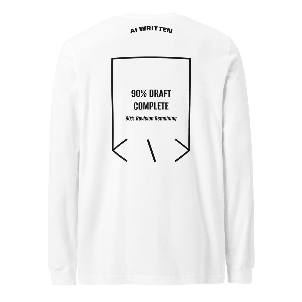 90% Draft Complete — White Black back mockup