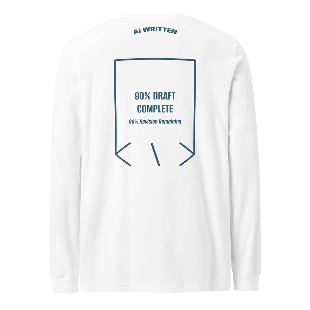 90% Draft Complete — White Heather Deep Teal back mockup