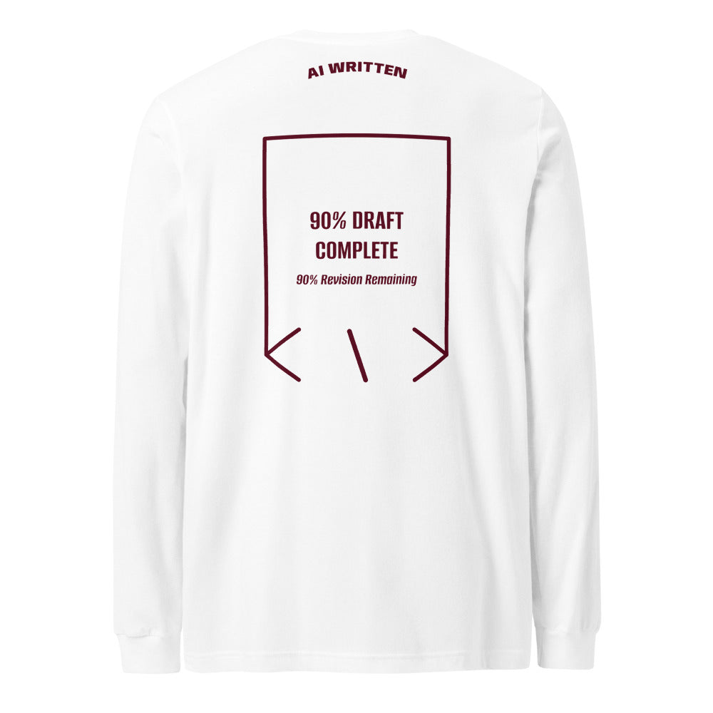 90% Draft Complete — White Maroon back mockup