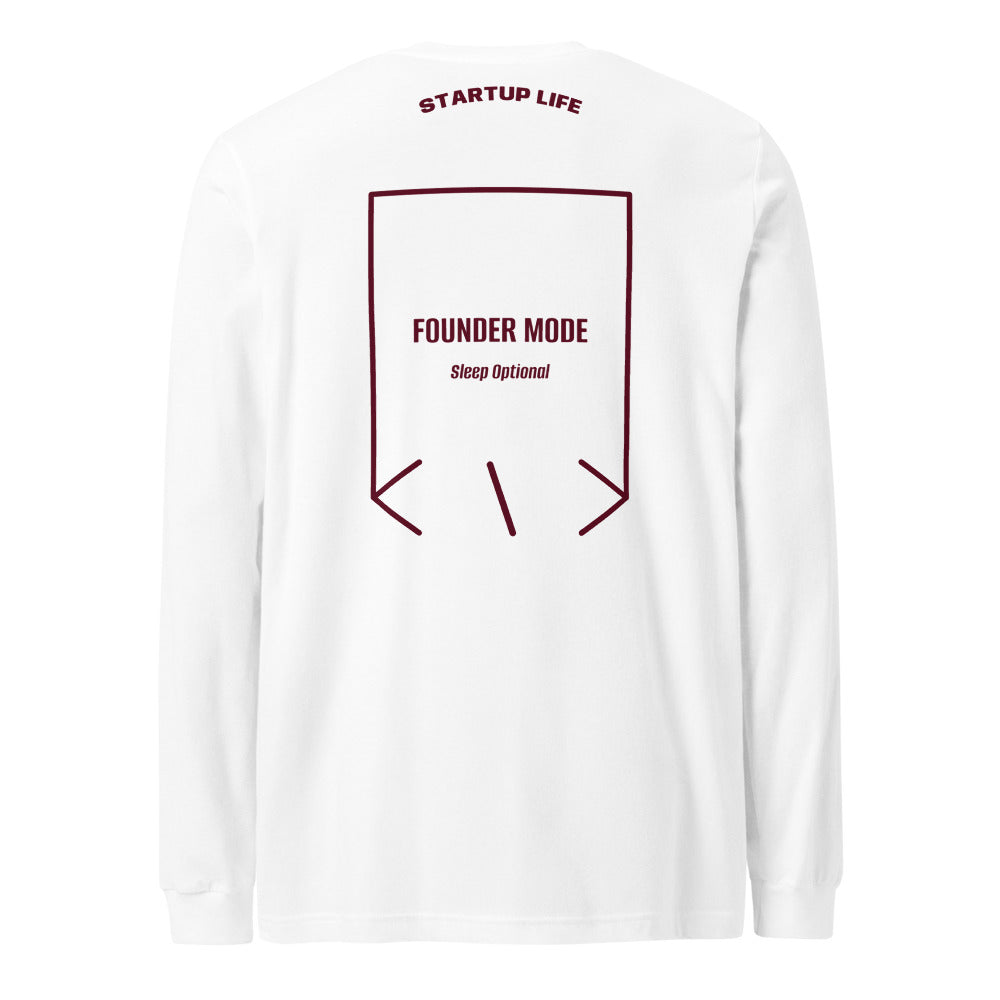 Founder Mode — White Maroon back mockup
