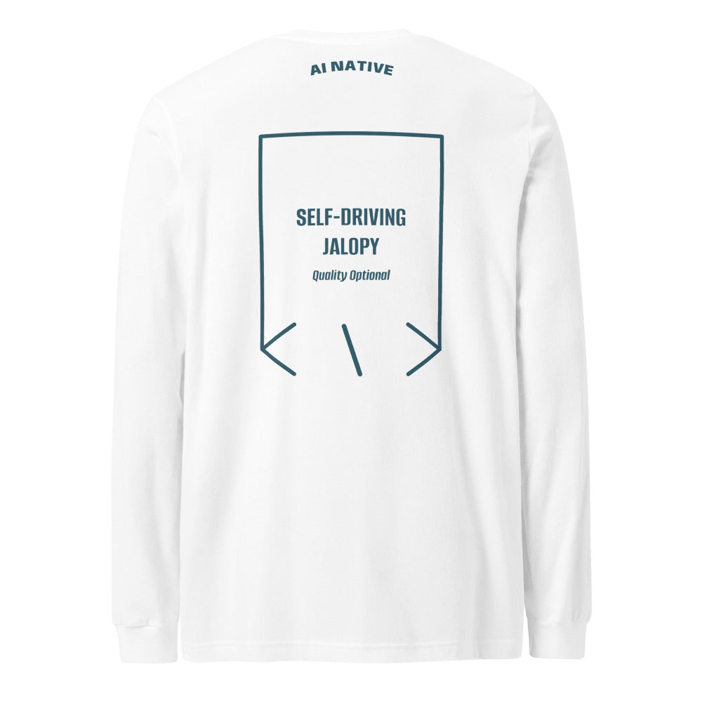 Self-Driving Jalopy — White Heather Deep Teal back mockup