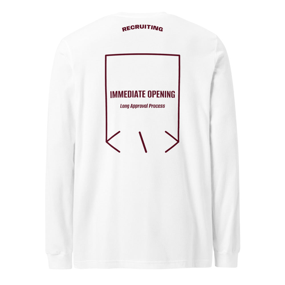 Immediate Opening — White Maroon back mockup