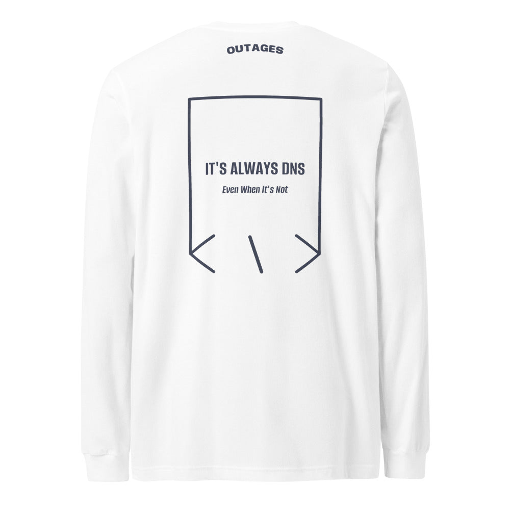 It's Always DNS — White Heather Navy back mockup