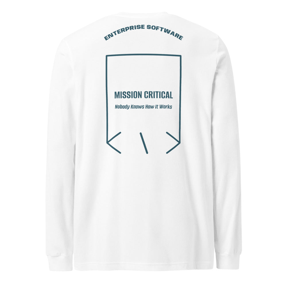 Mission Critical — White Heather Deep Teal back mockup
