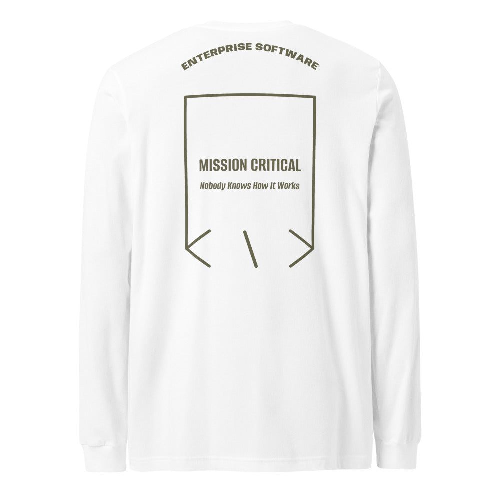 Mission Critical — White Military Green back mockup