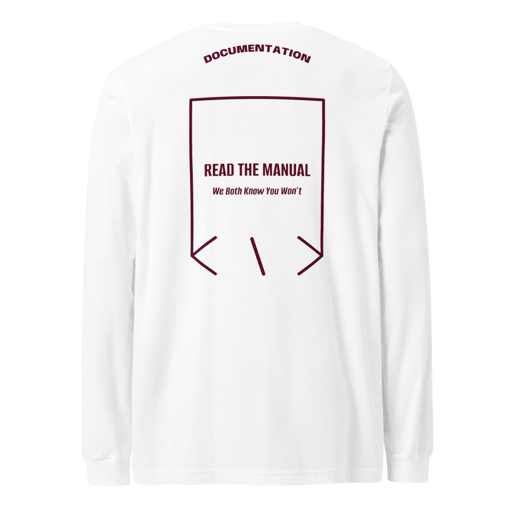 Read The Manual — White Maroon back mockup