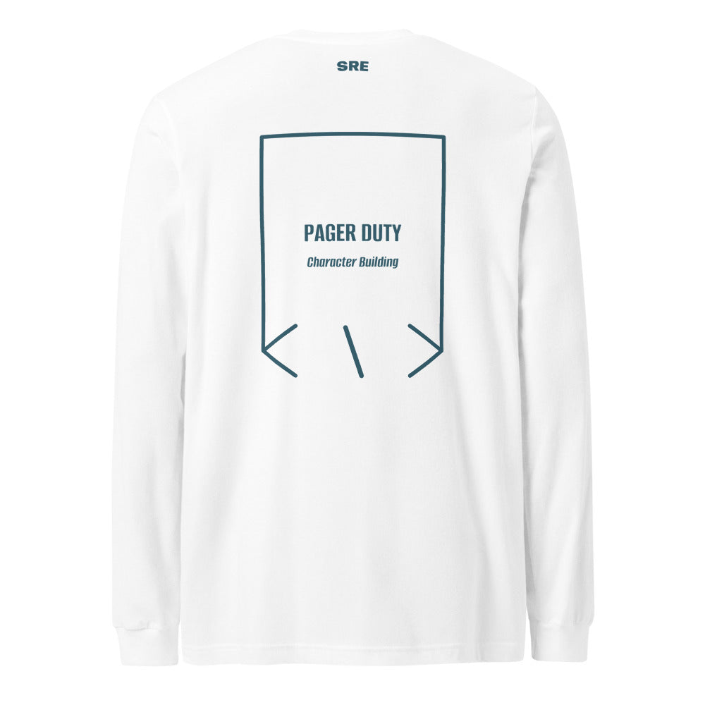 Pager Duty — White Heather Deep Teal back mockup