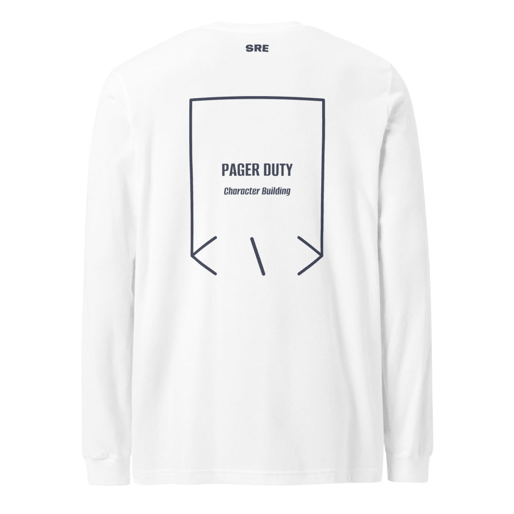 Pager Duty — White Heather Navy back mockup