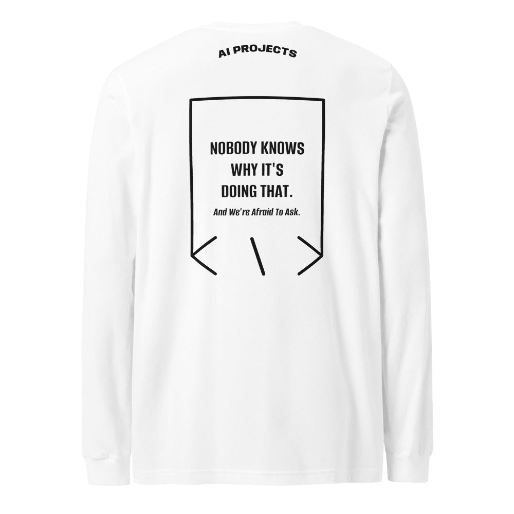 Nobody Knows Why It's Doing That. — White Black back mockup