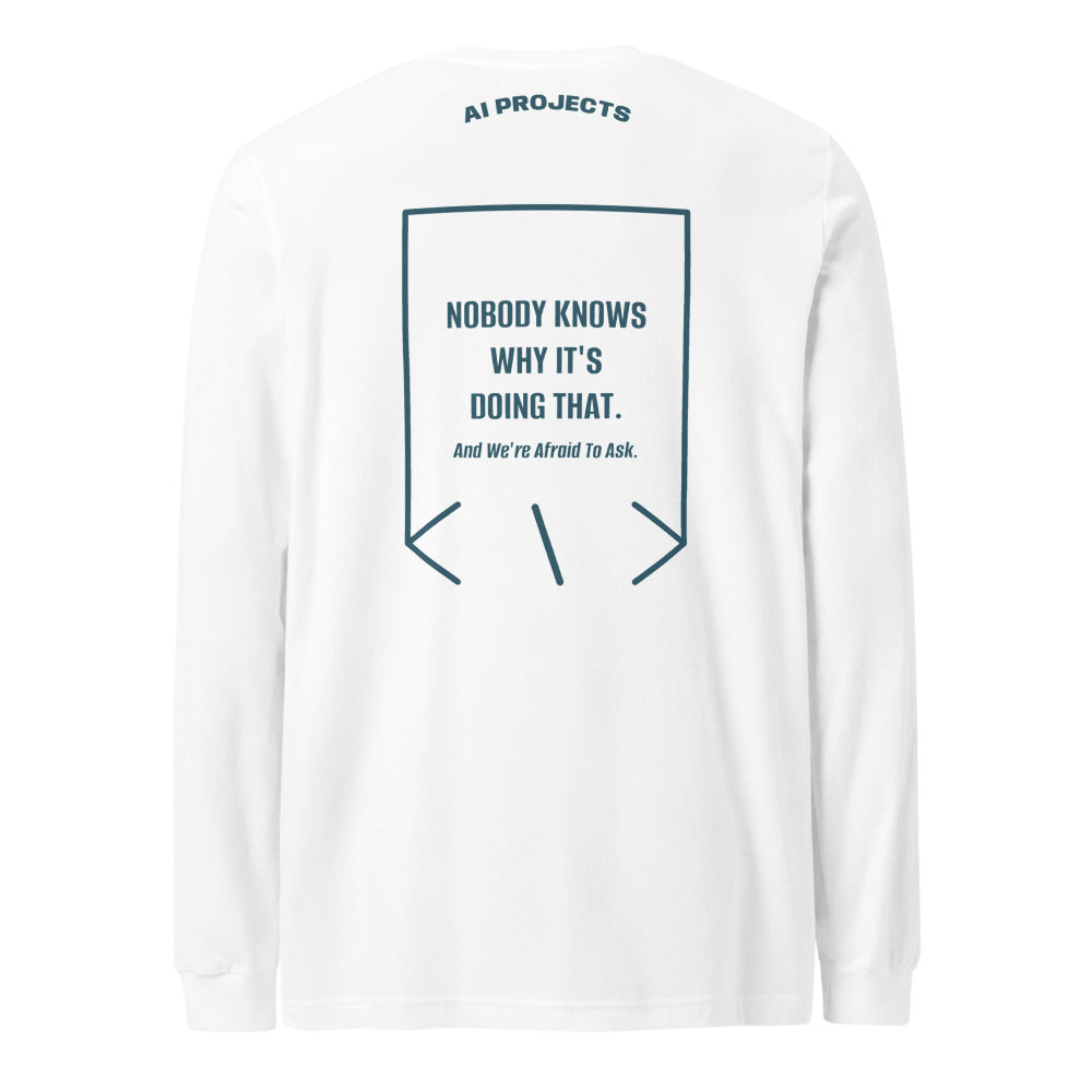 Nobody Knows Why It's Doing That. — White Heather Deep Teal back mockup