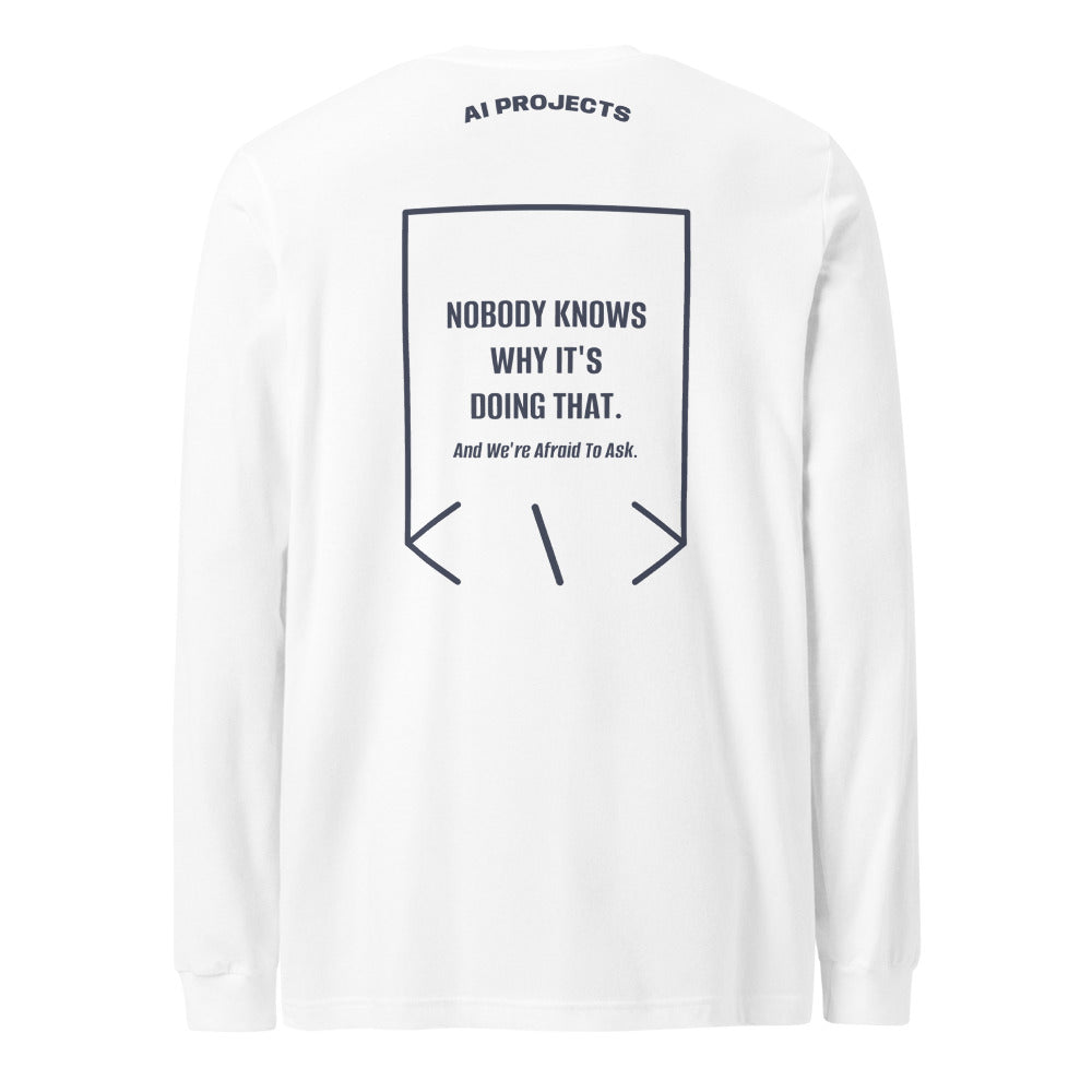 Nobody Knows Why It's Doing That. — White Heather Navy back mockup
