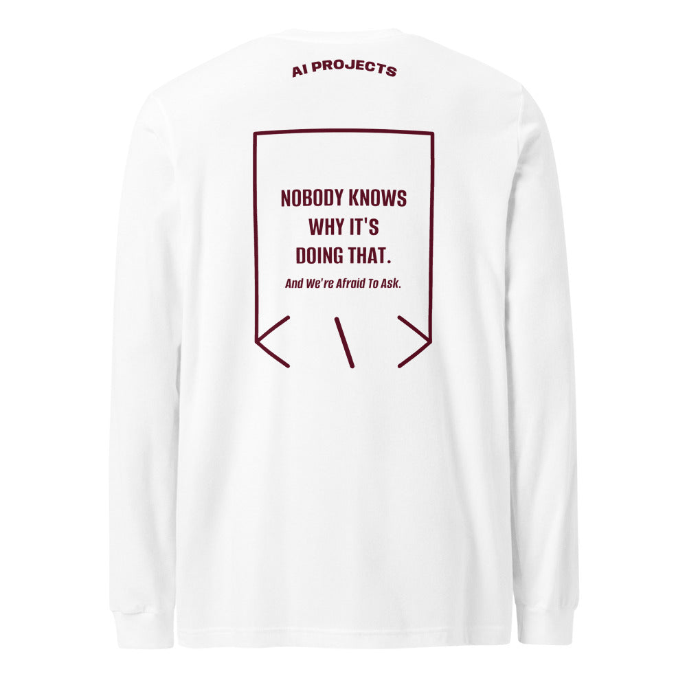 Nobody Knows Why It's Doing That. — White Maroon back mockup