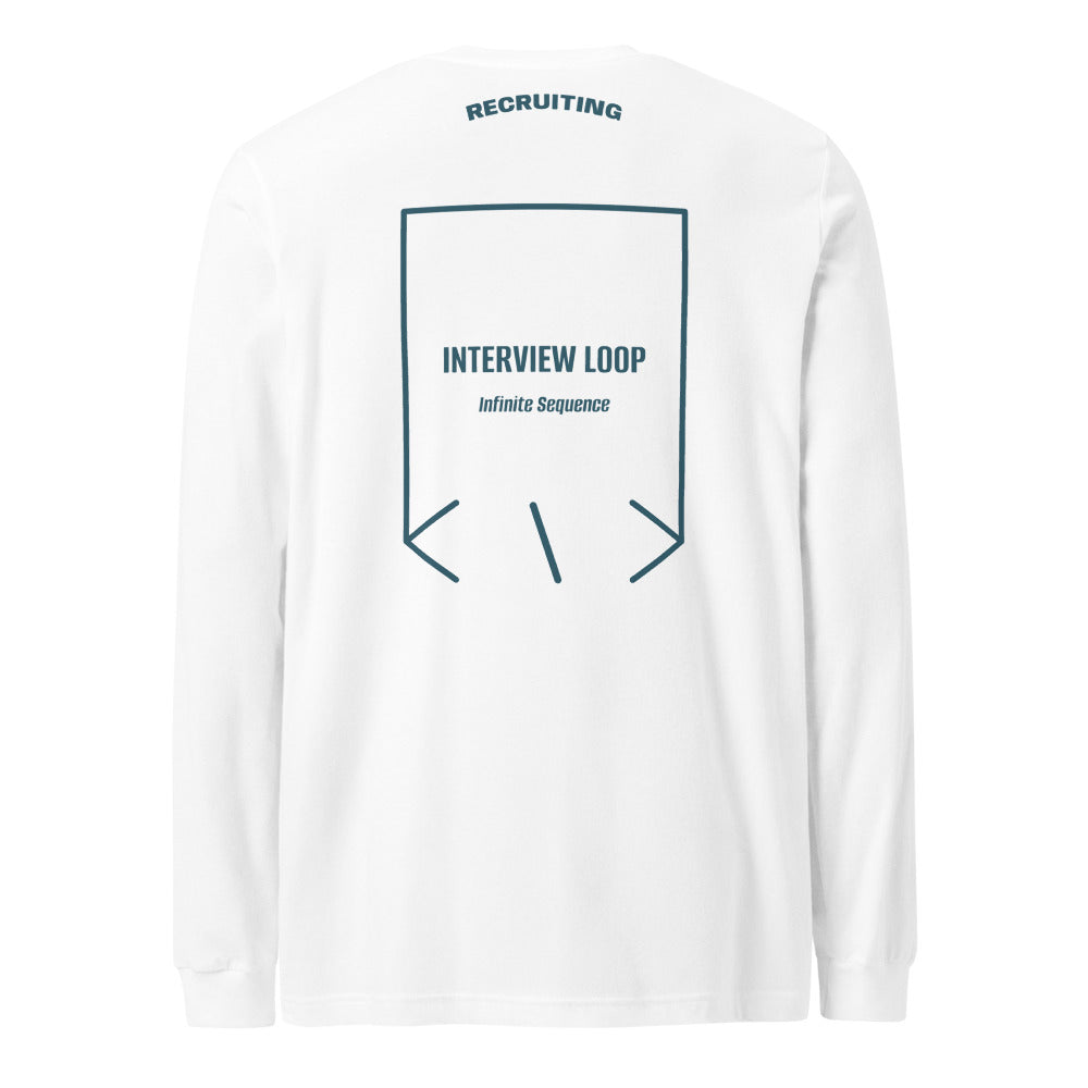 Interview Loop — White Heather Deep Teal back mockup
